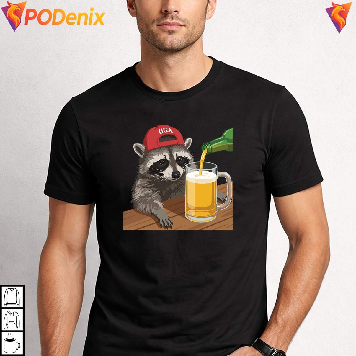 Patriotic USA Raccoon Beer Tee Funny Animal Meme Graphic Design For Mens Patriotic USA Raccoon Beer Tee Funny Animal Meme Graphic Design For Mens