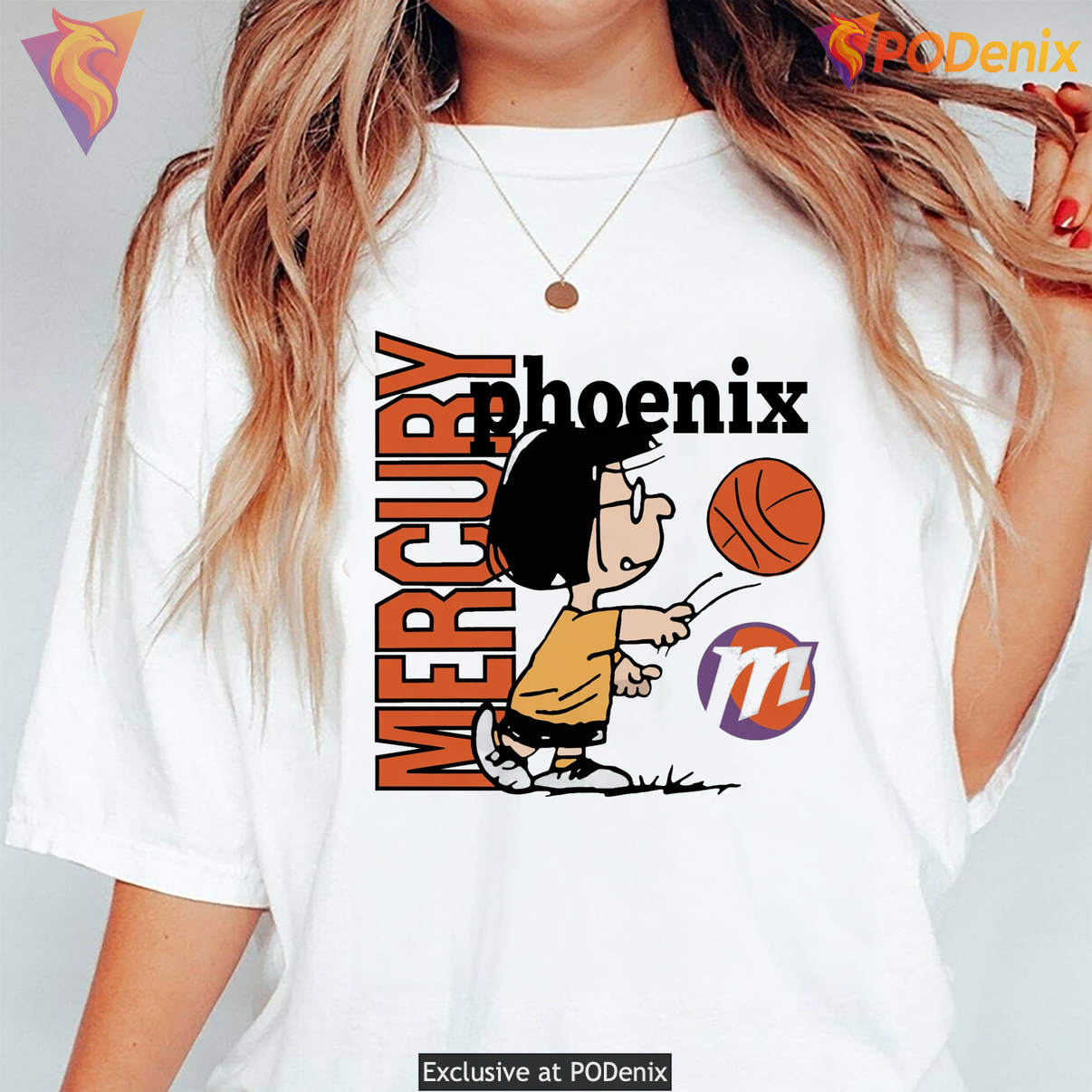 Peanuts Marcie Phoenix Mercury Shirt Basketball Sports Fan Graphic For Womens