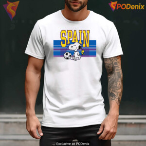 Peanuts Snoopy Woodstock Spain Shirt Soccer Sports Team Fan Graphic For Mens