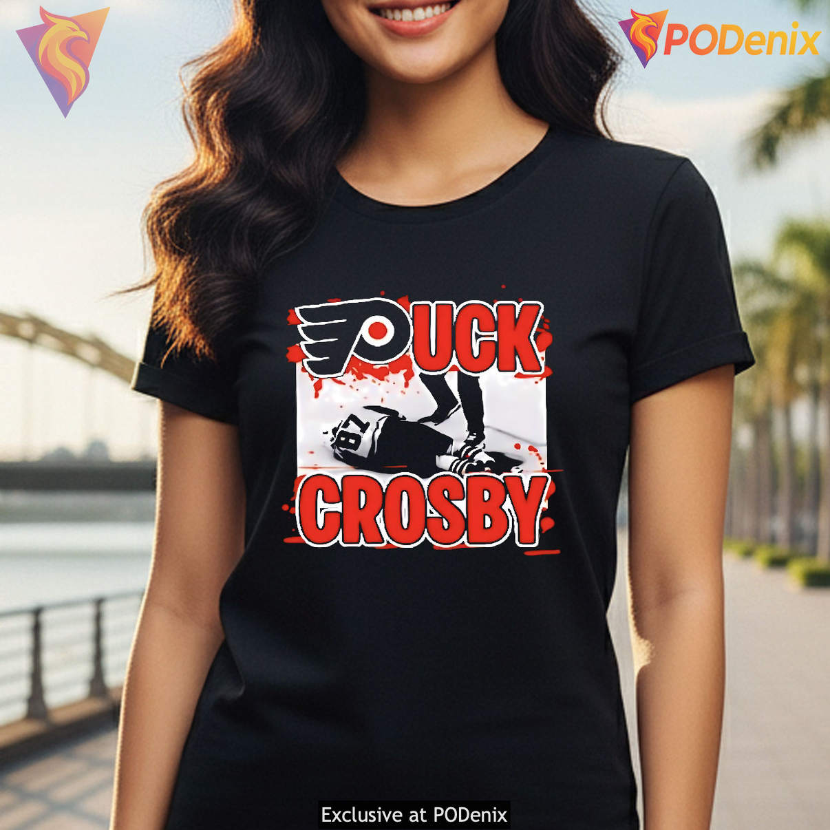 Philadelphia Flyers Puck Crosby Shirt Hockey Sports Fan Graphic Casual Mens
