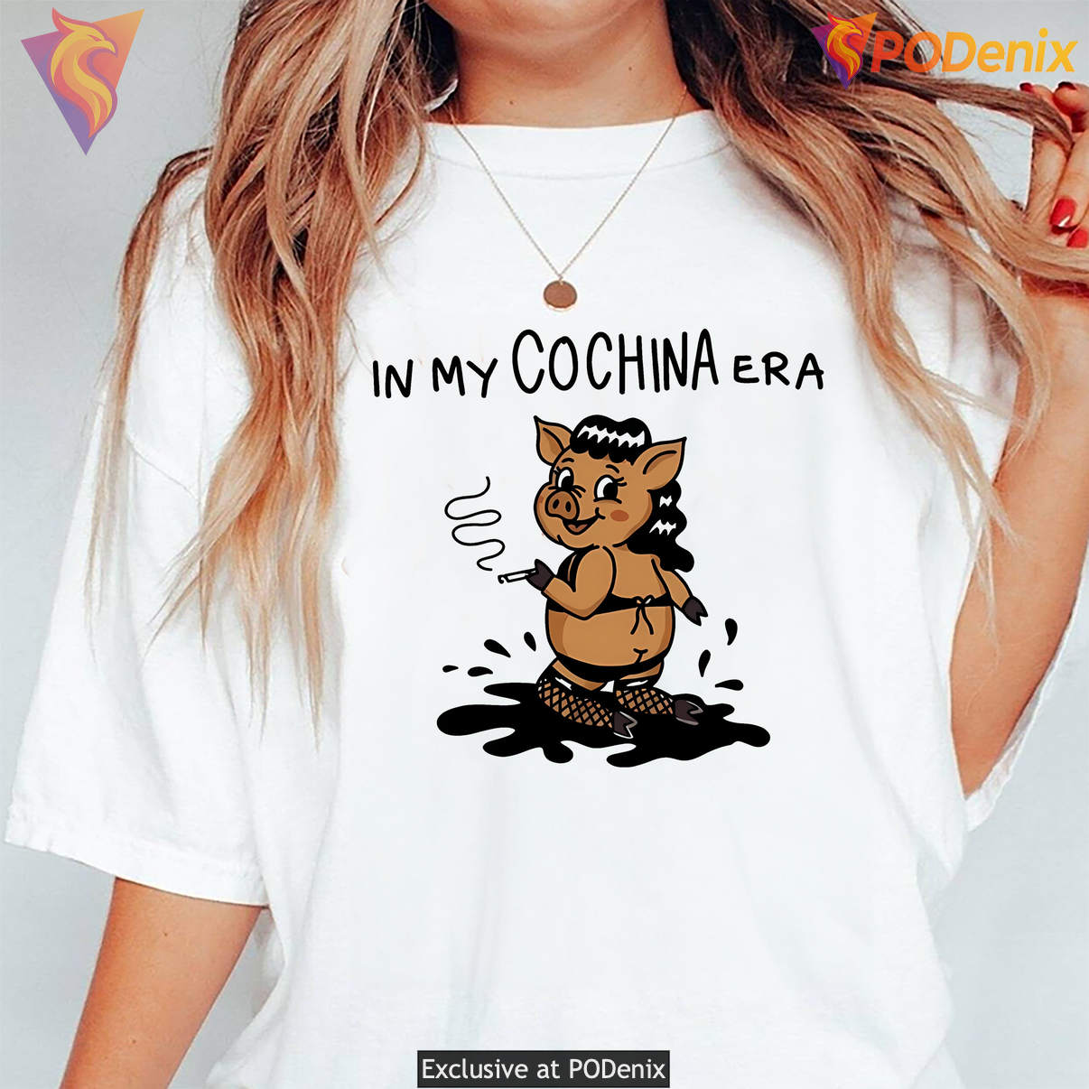 Pig Lady In My Cochina Era Meme Shirt Funny Humor Graphic Novelty For Womens