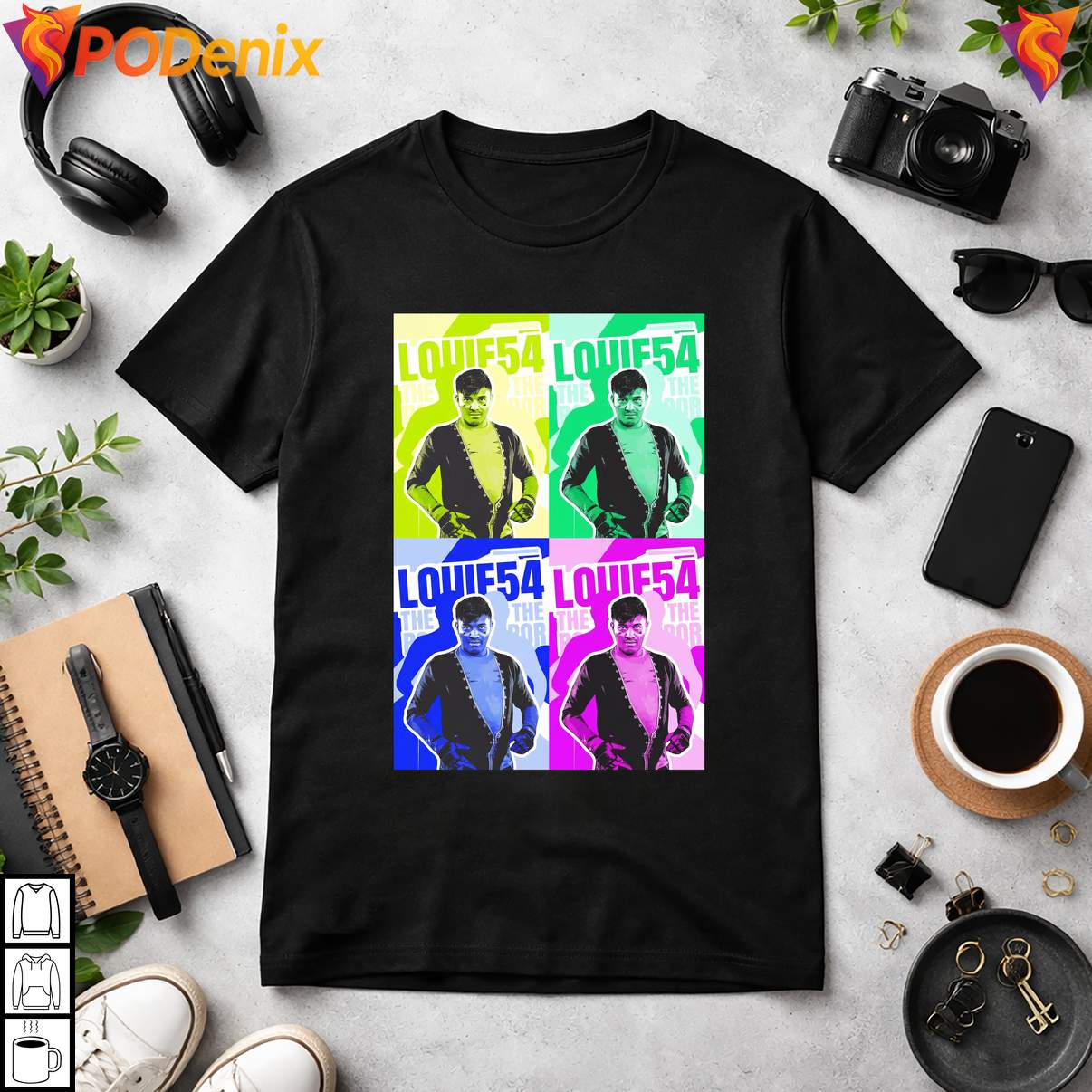 Pop Art Poster Louie 54 Retro Shirt Music Concert Fan Graphic Design For Mens