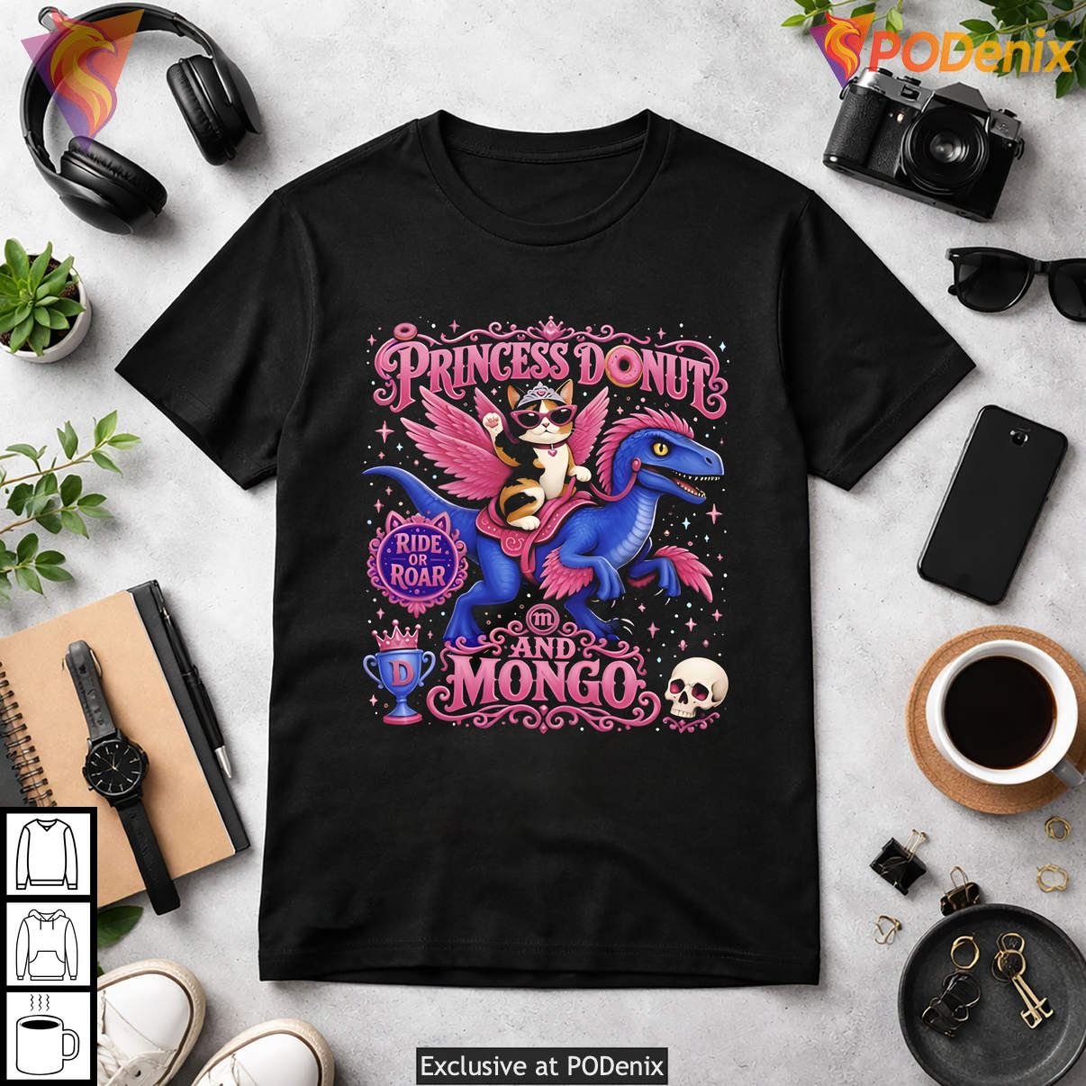 Princess Donut Mongo Ride Or Roar Funny Graphic Humor Casual Mens Tshirt Princess Donut Mongo Ride Or Roar Funny Graphic Humor Casual Mens Tshirt