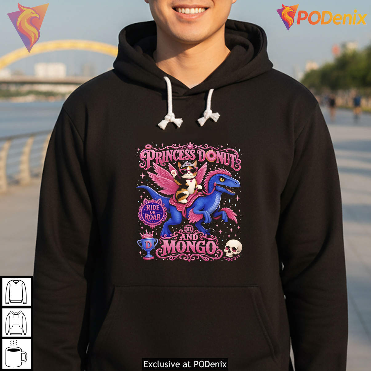 Princess Donut Mongo Ride Or Roar Funny Graphic Humor Casual Mens Tee Princess Donut Mongo Ride Or Roar Funny Graphic Humor Casual Mens Tee