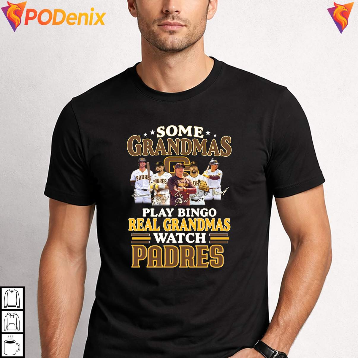 Real Grandmas Watch Padres Shirt Coach Craig Stammen Baseball Fan Graphic Men