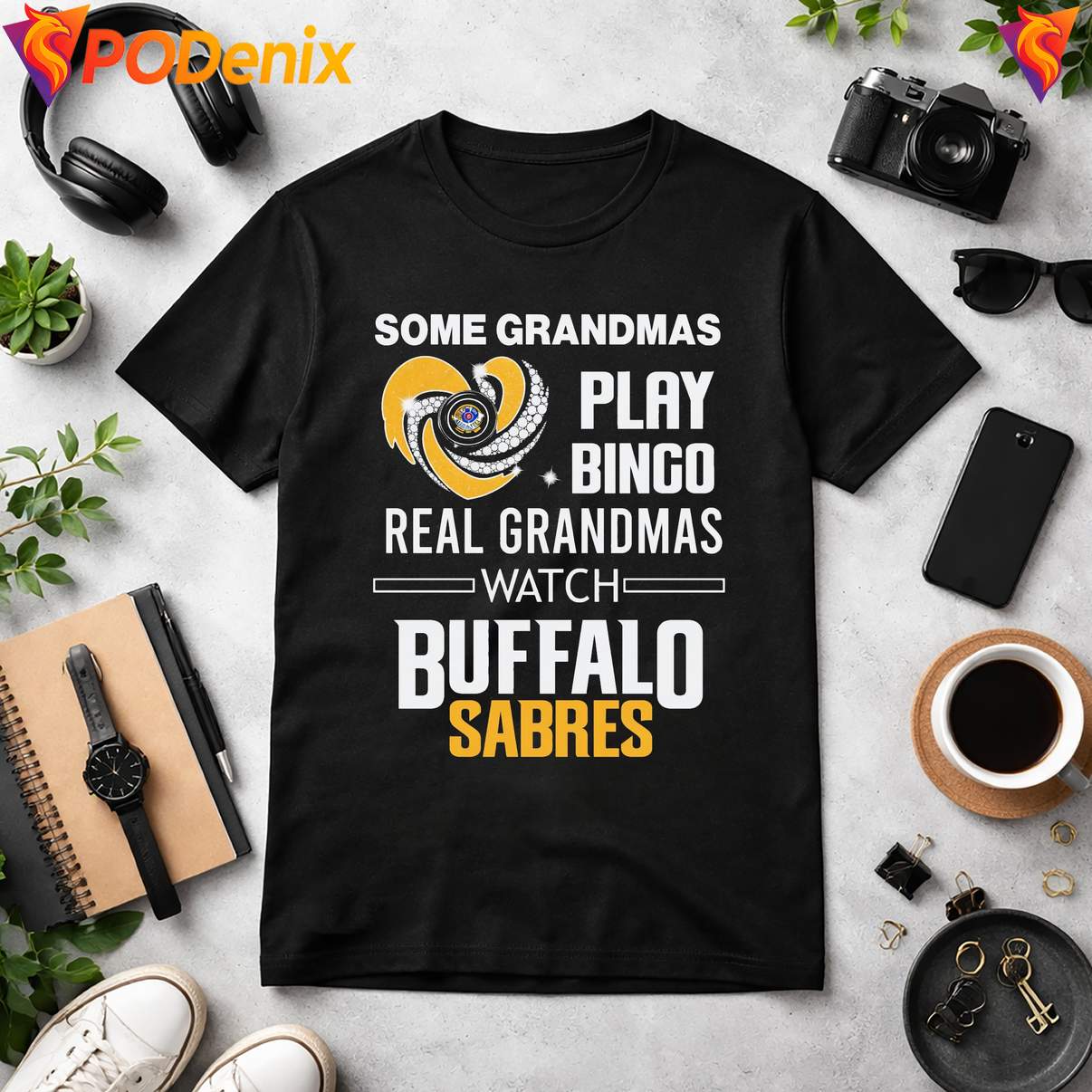 Real Grandmas Watch Sabres Shirt Some Play Bingo Hockey Fan Graphic For Women