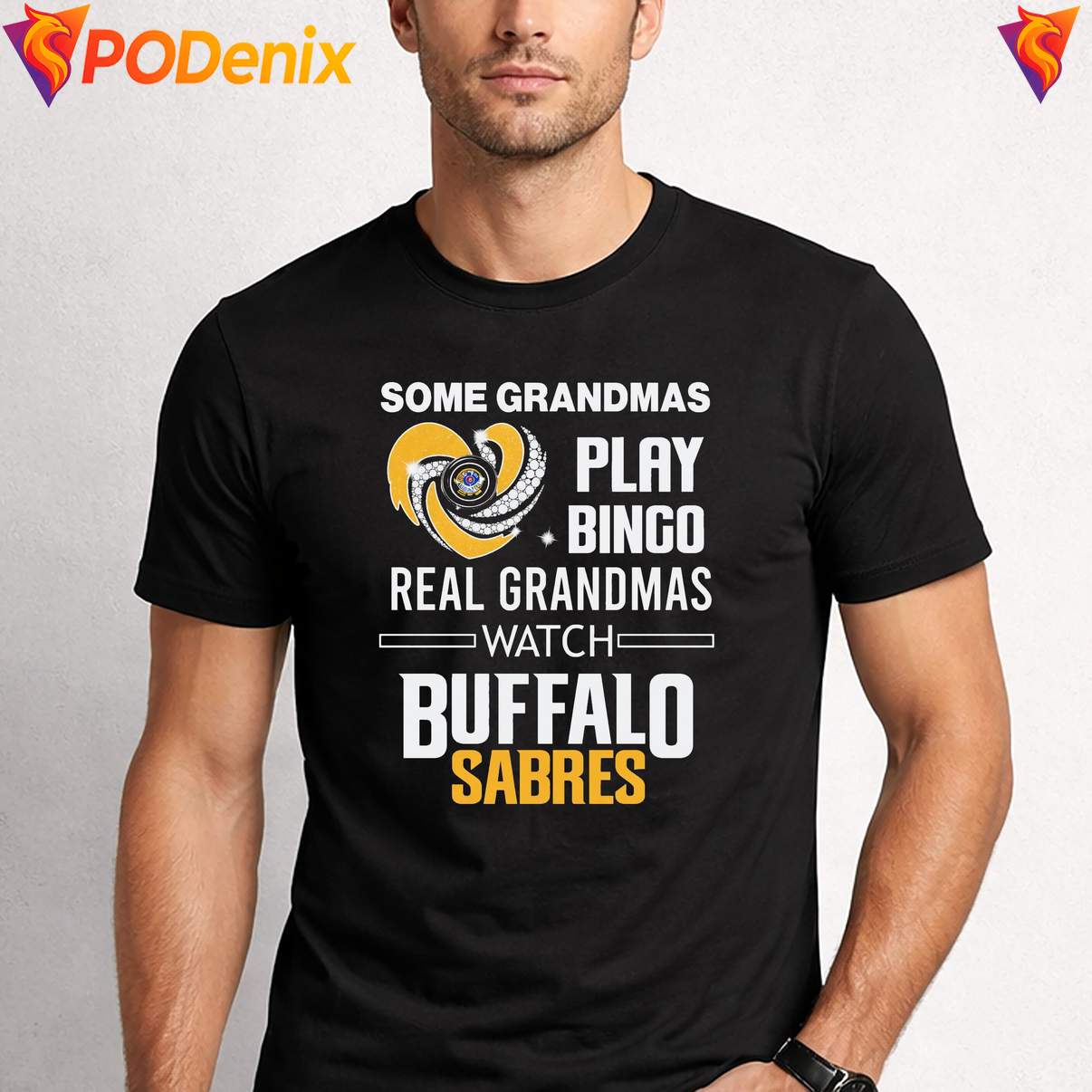 Real Grandmas Watch Sabres T-Shirt Some Play Bingo Hockey Fan Graphic For Women Real Grandmas Watch Sabres T-Shirt Some Play Bingo Hockey Fan Graphic For Women