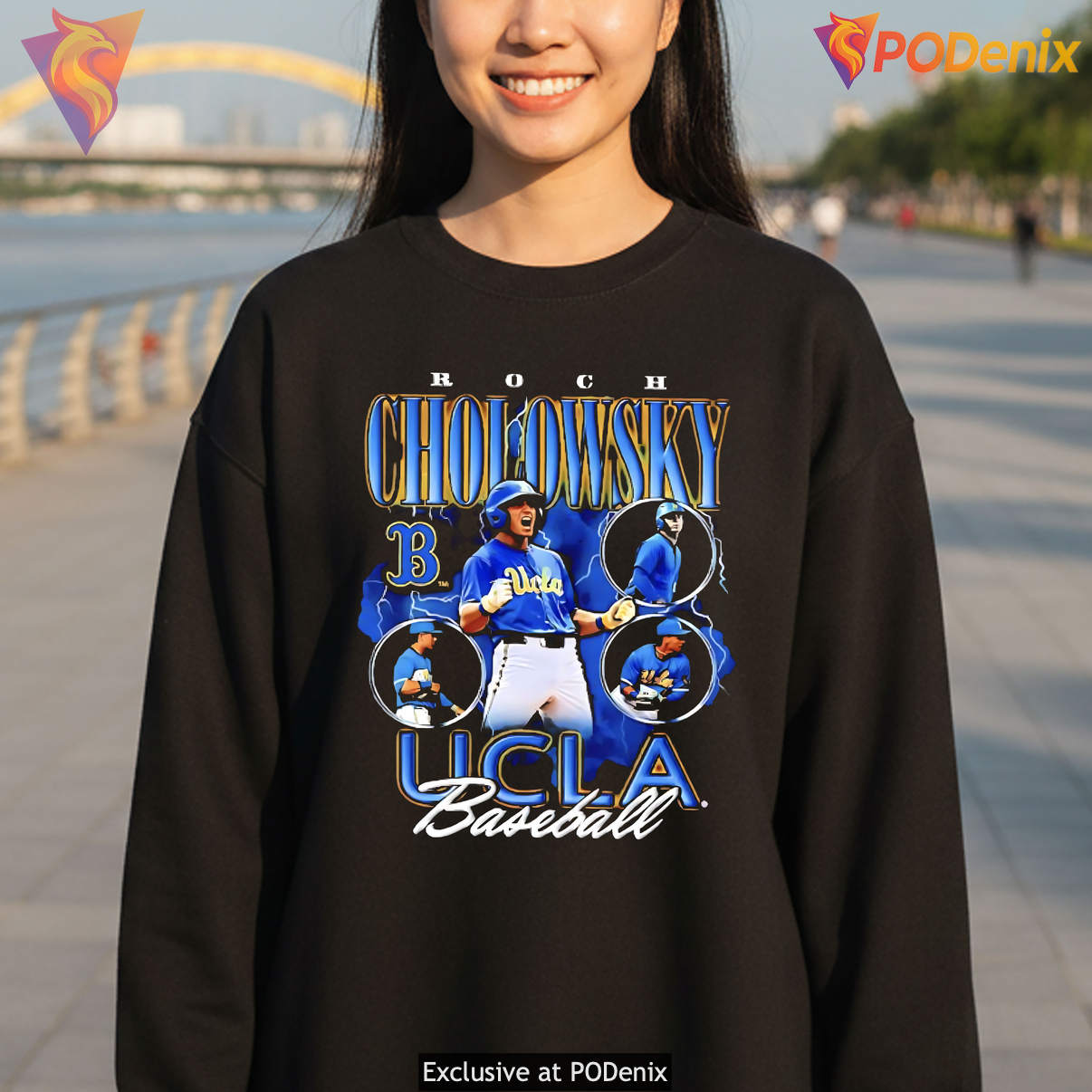 Roch Cholowsky UCLA Bruins Fan Shirt Baseball Sports Graphic Casual Mens