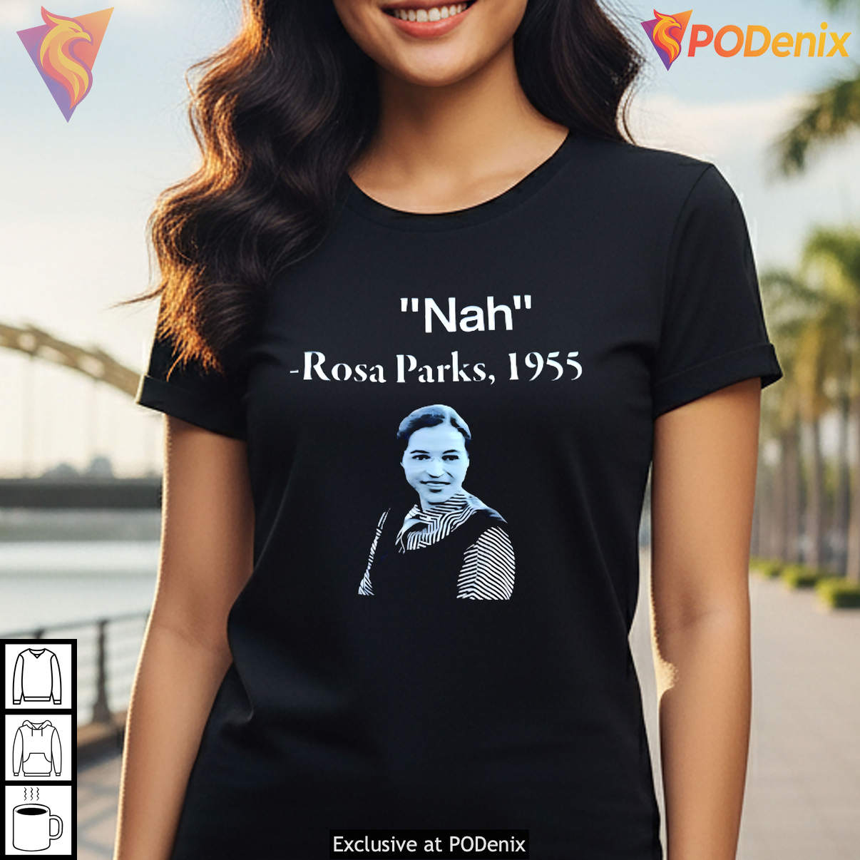 Rosa Parks 1995 Nah Black History Vintage Meme Graphic Fan Apparel Casual Shirt