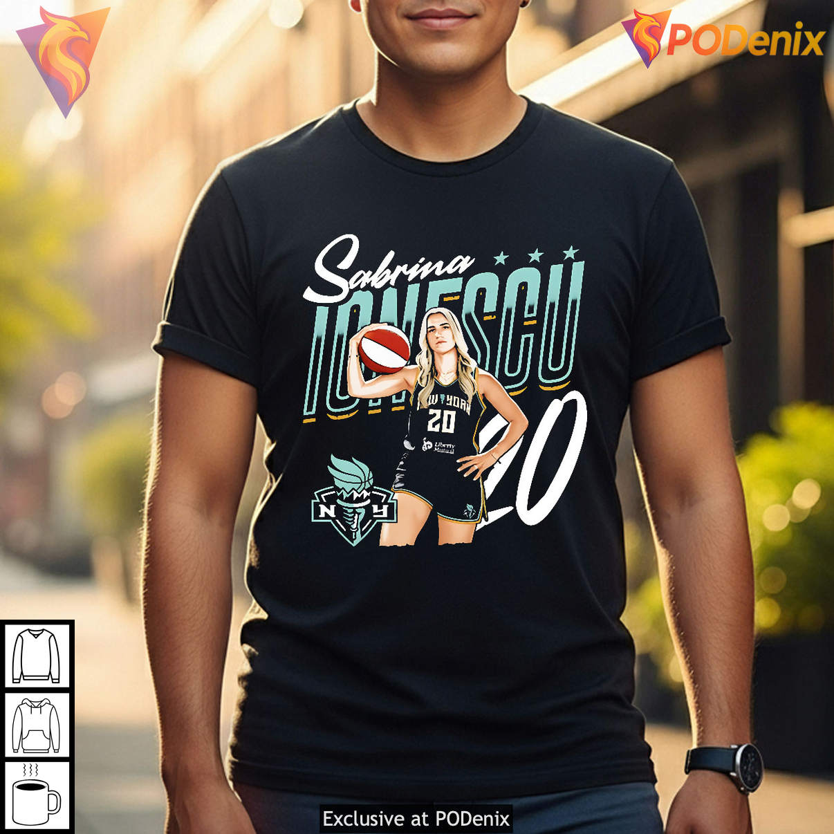 Sabrina Ionescu Number 20 New York Liberty Basketball Fan Shirt Apparel