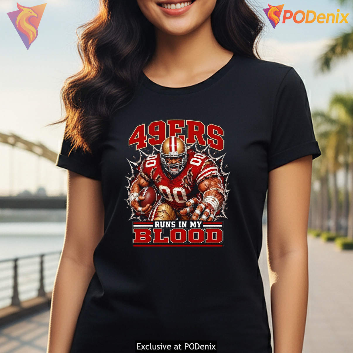 San Francisco 49ers Mascot Shirt Runs In My Blood Football Fan Graphic Men