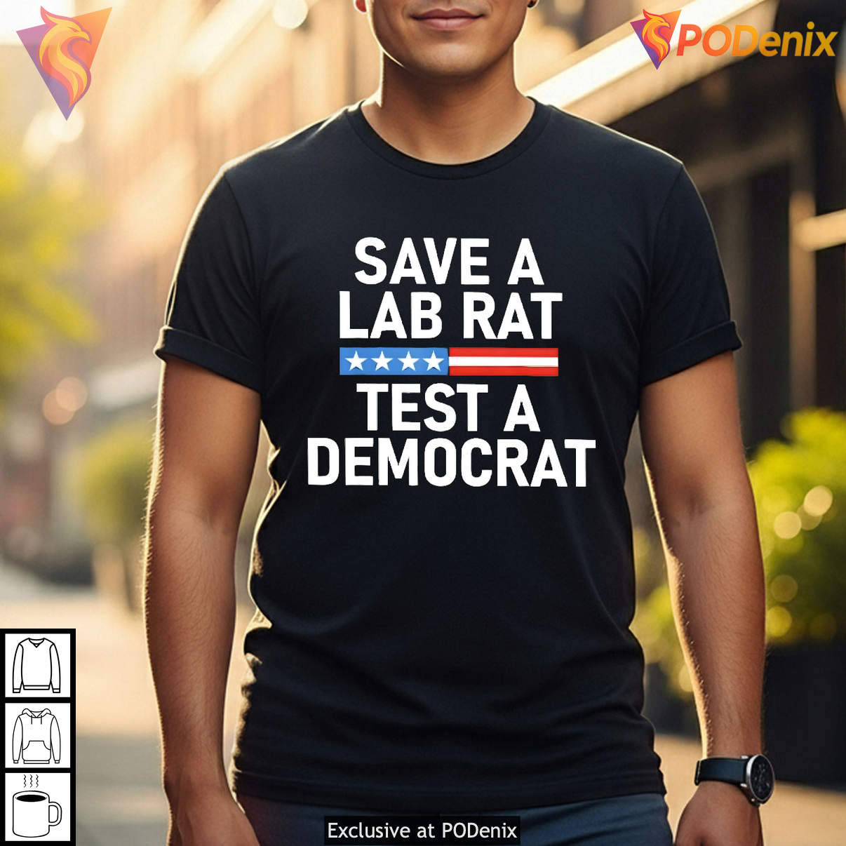 Save A Lab Rat Test A Democrat Funny Political Campaign Meme Retro Shirt