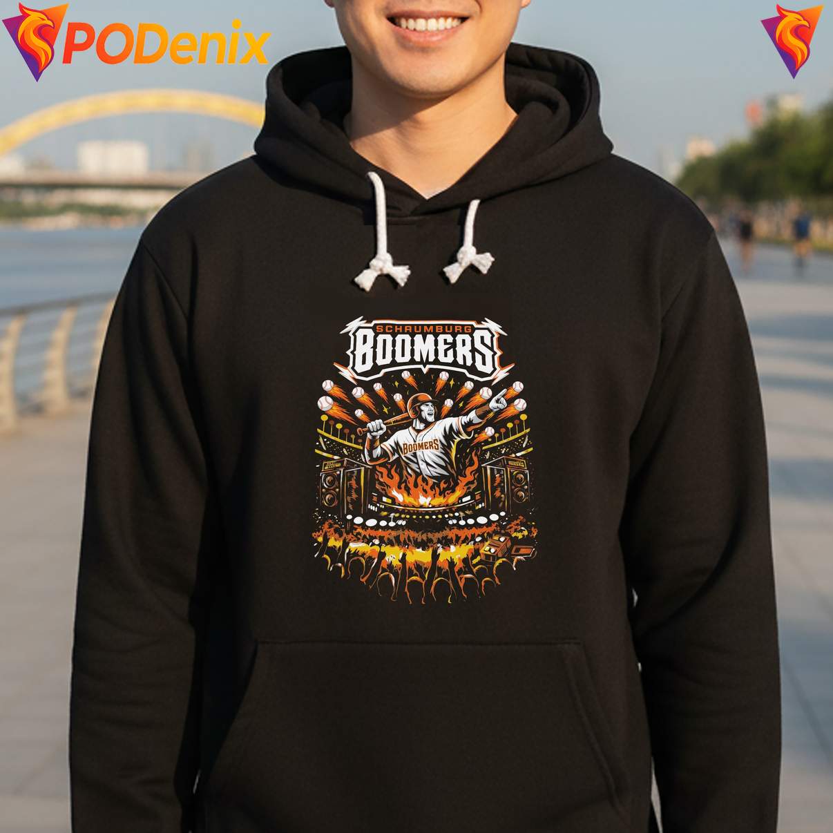 Schaumburg Boomer Baseball Shirt Fire Mascot Sports Fan Graphic Design Men