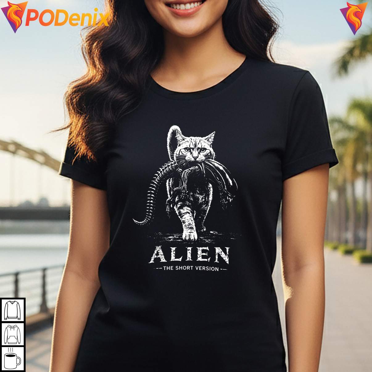 Sci Fi Horror Cat Parody Tee Alien The Short Version Graphic Design Mens Sci Fi Horror Cat Parody Tee Alien The Short Version Graphic Design Mens