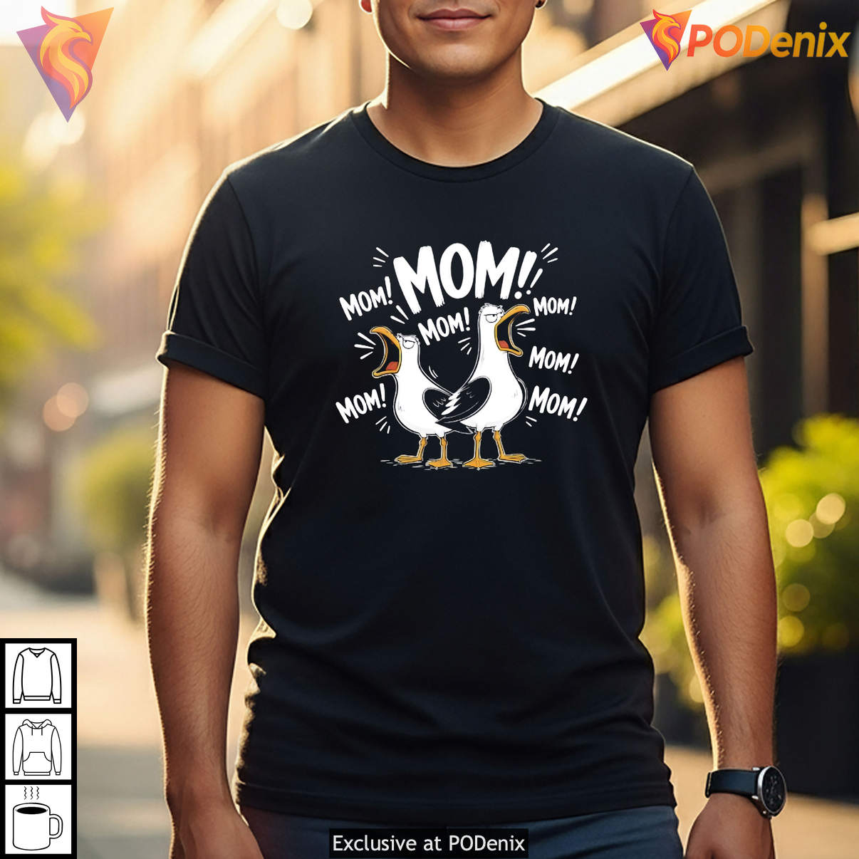 Seagull Mama Yelling Mom Mothers Day Funny Graphic Humor Novelty Fan Shirt
