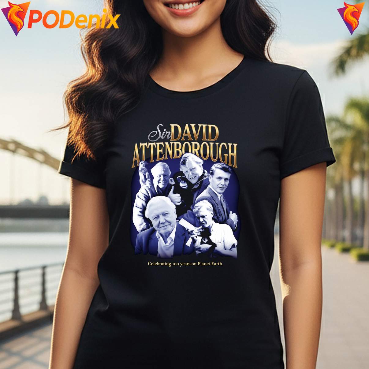 Sir David Attenborough 100th Shirt Celebrating Years On Planet Earth Graphic