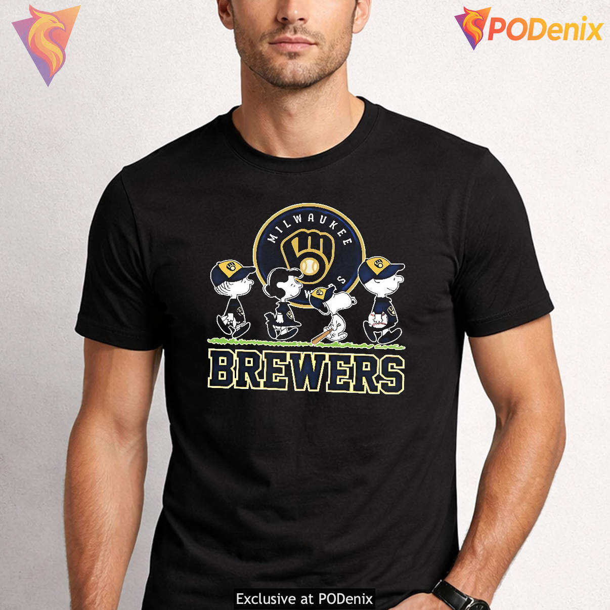 Snoopy And Friends Abbey Road Shirt Milwaukee Brewers Baseball Graphic Mens