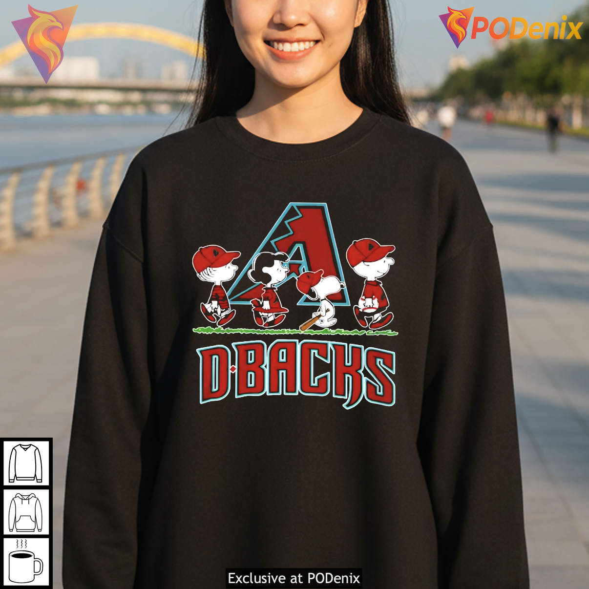 Snoopy Charlie Brown Arizona Diamondbacks Baseball Sports Fan Shirt Apparel