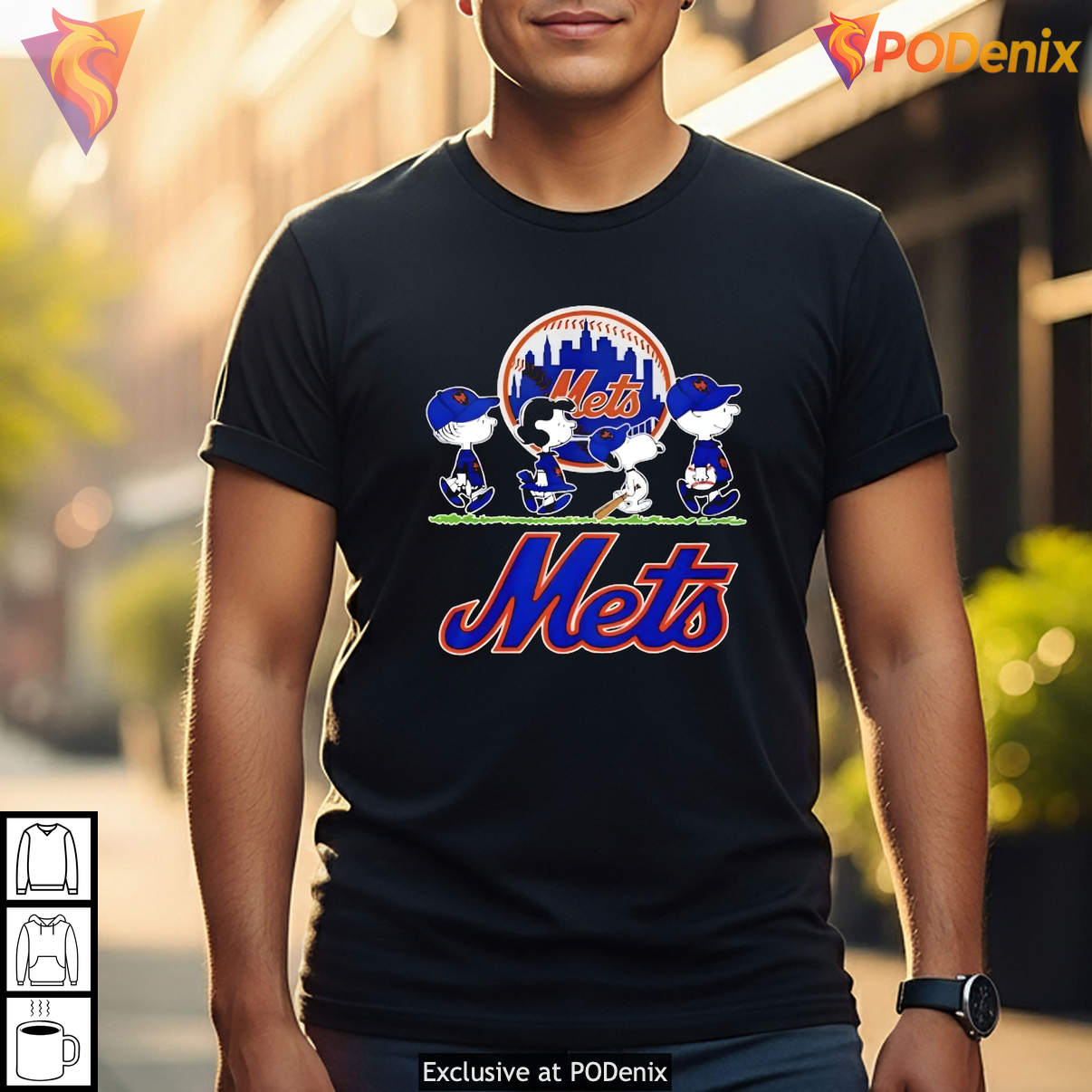 Snoopy Charlie Brown New York Mets Baseball Sports Fan Apparel Graphic Shirt