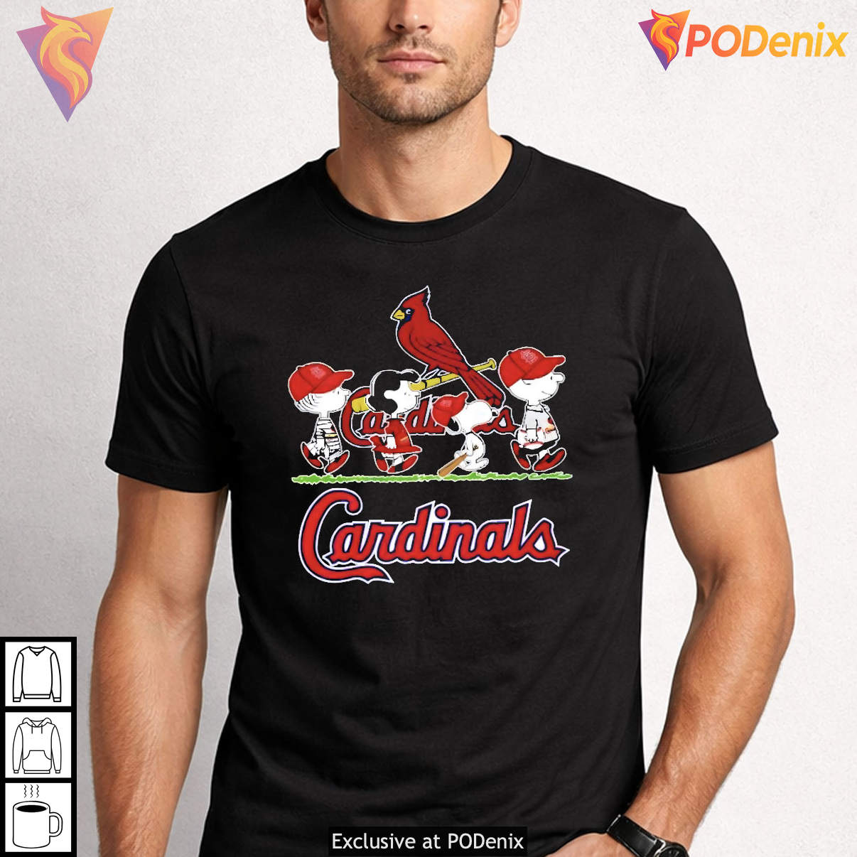Snoopy Charlie Brown St Louis Cardinals Baseball Sports Fan Graphic Shirt