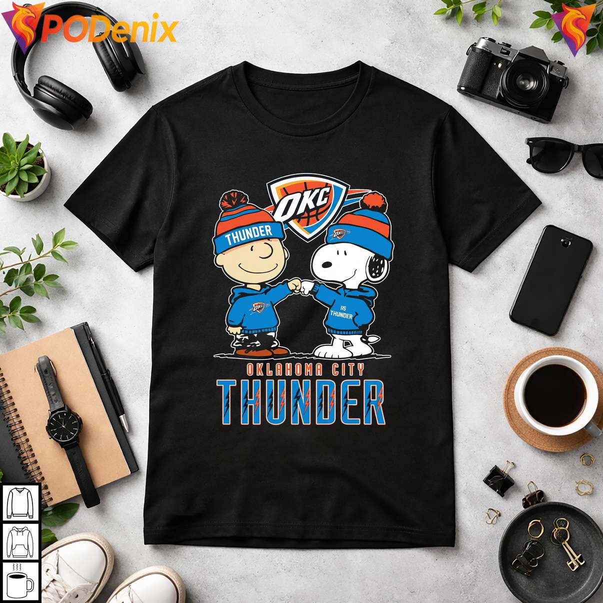 Snoopy Fist Bump OKC Thunder T-Shirt Peanuts Charlie Brown Basketball Fan Mens Snoopy Fist Bump OKC Thunder T-Shirt Peanuts Charlie Brown Basketball Fan Mens