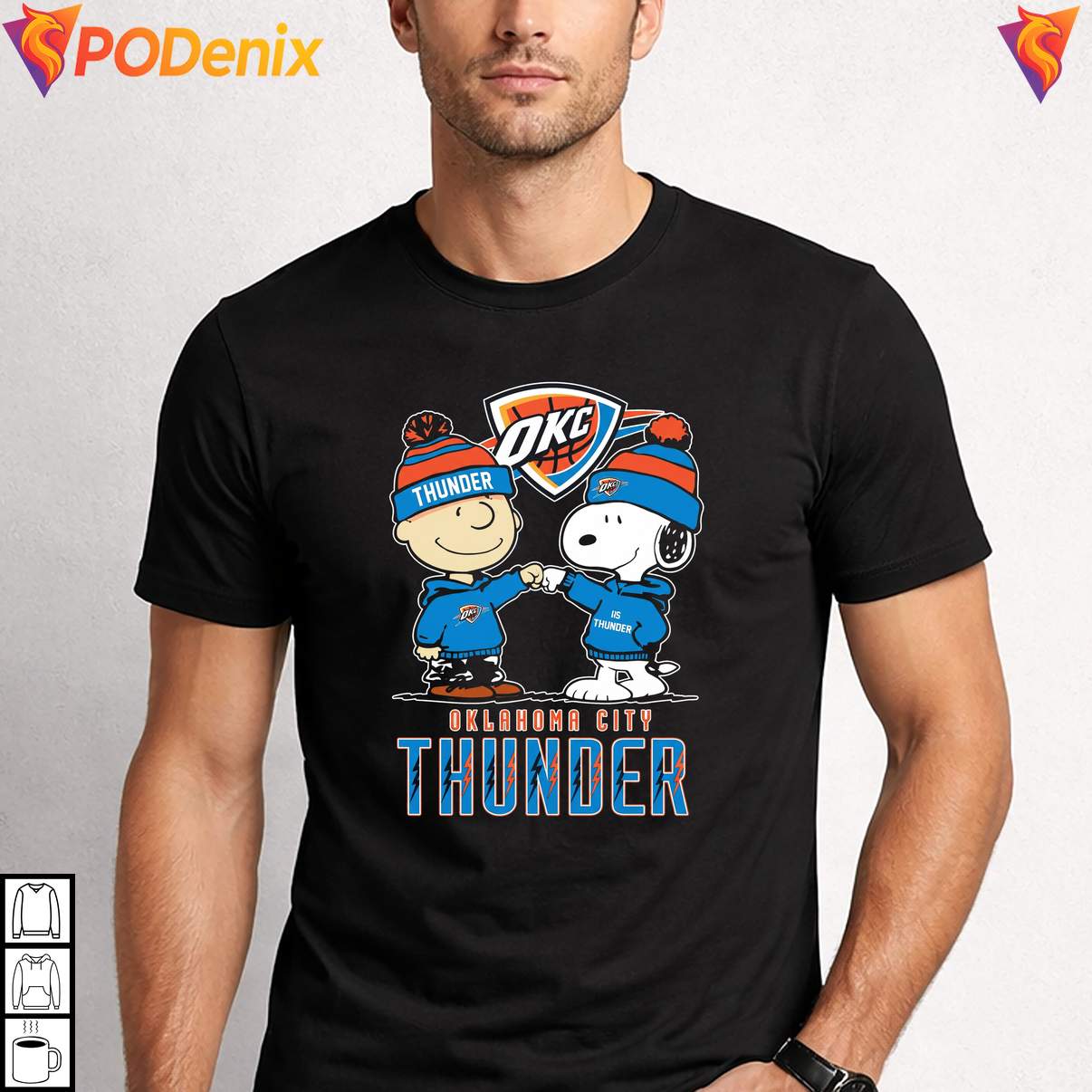 Snoopy Fist Bump OKC Thunder Tee Peanuts Charlie Brown Basketball Fan Mens Snoopy Fist Bump OKC Thunder Tee Peanuts Charlie Brown Basketball Fan Mens
