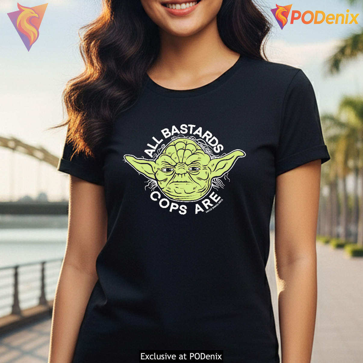 Star War All Bastards Are Cops Shirt Yoda Funny Sci Fi Meme Graphic Humor
