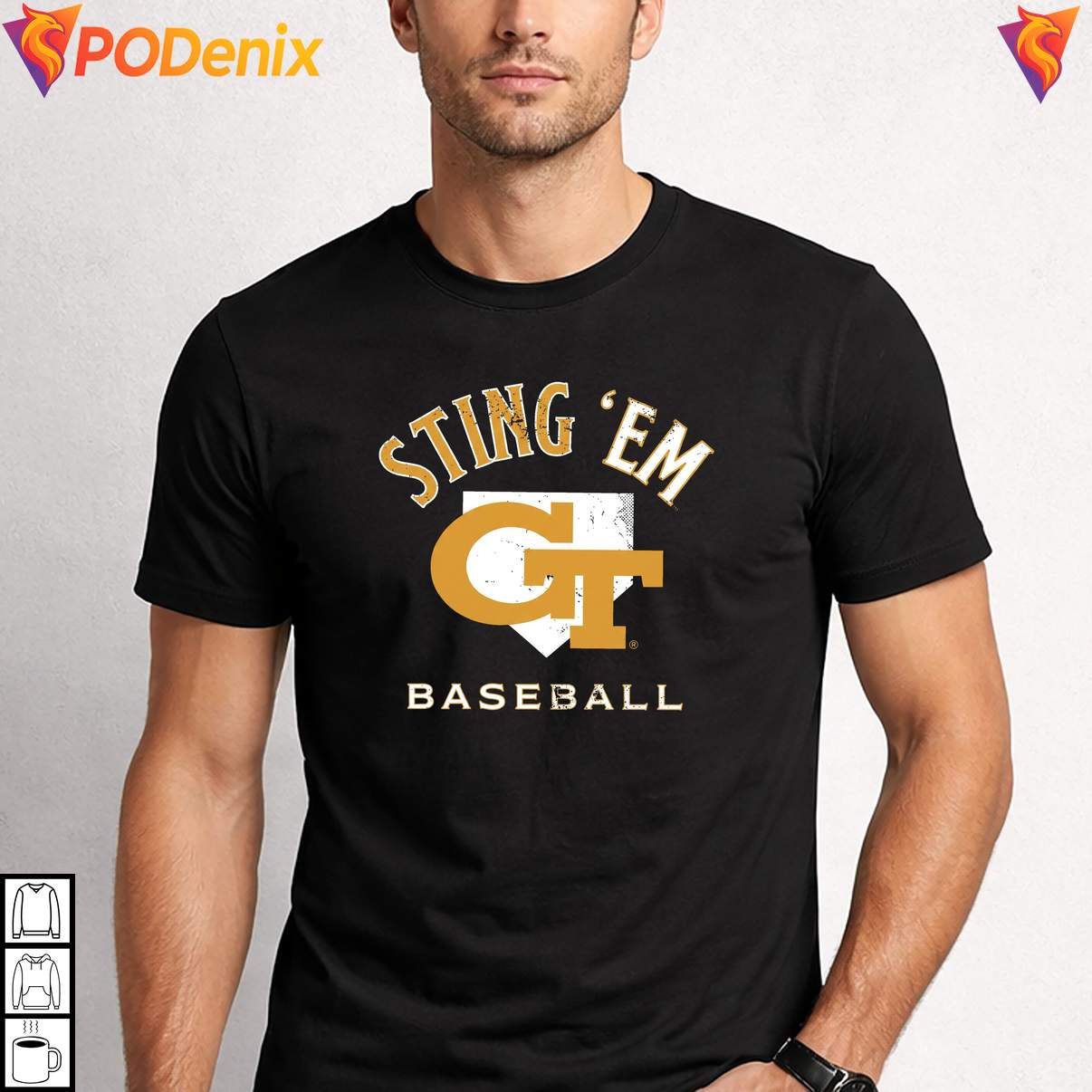 Sting Em Home Plate Baseball Tshirt Georgia Tech Yellow Jackets Fan Graphic Sting Em Home Plate Baseball Tshirt Georgia Tech Yellow Jackets Fan Graphic