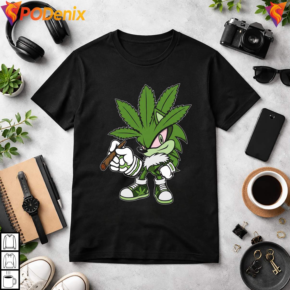 Stoner Meme Chronic Hemphog Shirt Funny Sarcastic Weed Parody Graphic Mens