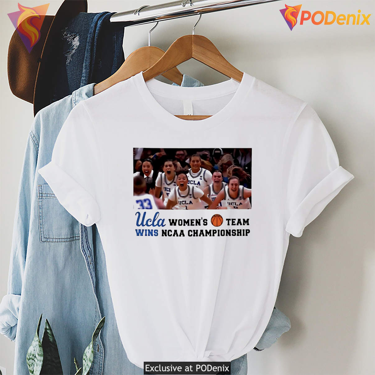 Storming The Court UCLA Women Fan Shirt Basketball Sports Graphic Casual Art