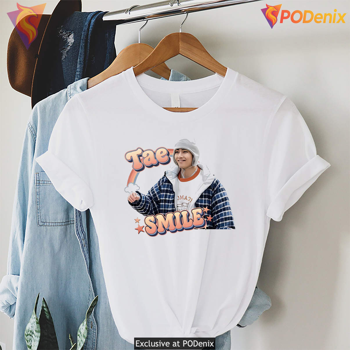 Tae Smile BTS KPop Fan Graphic Shirt Korean Music Novelty Casual Womens Art