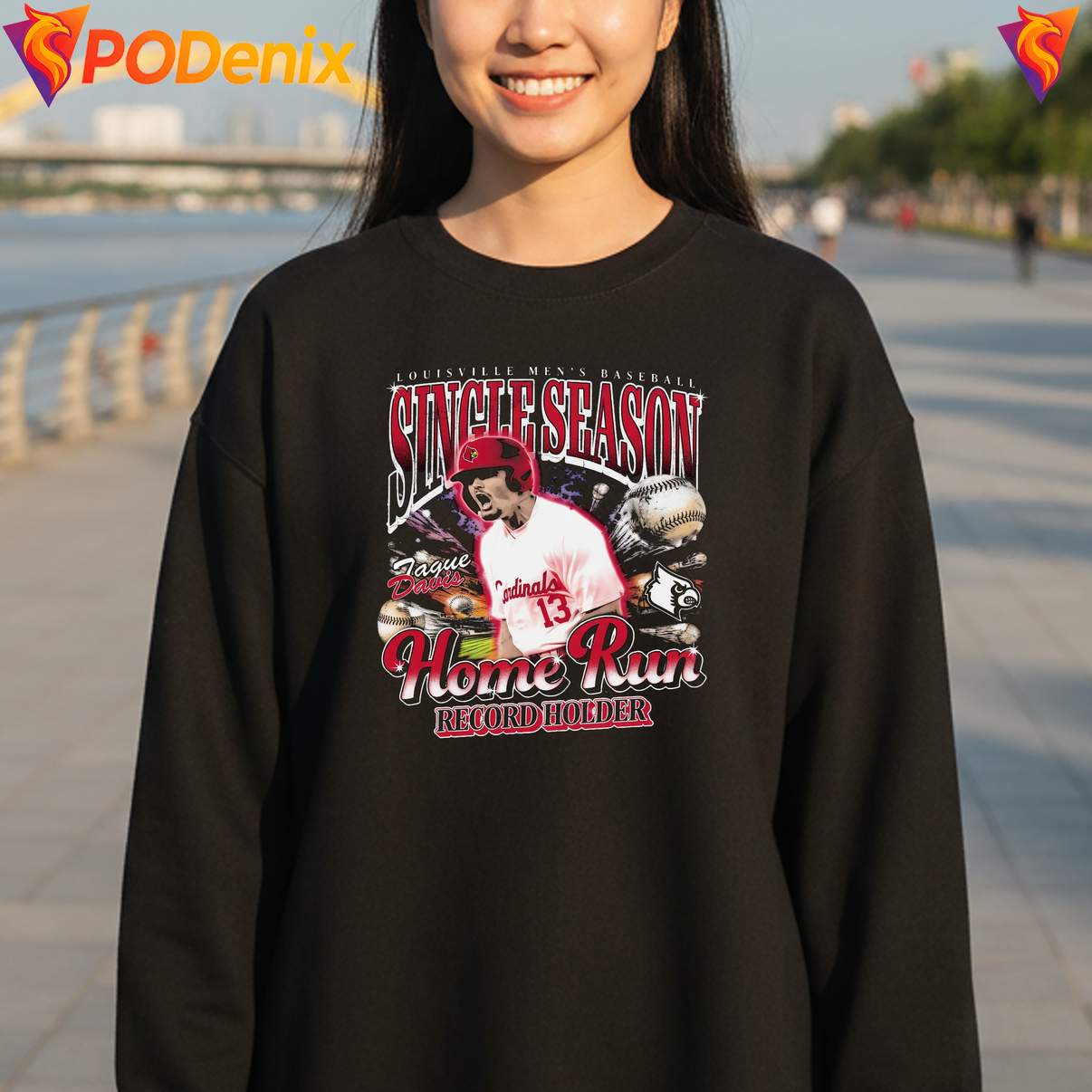 Tague Davis Louisville Cardinals Shirt Single Season Home Run Record Holder