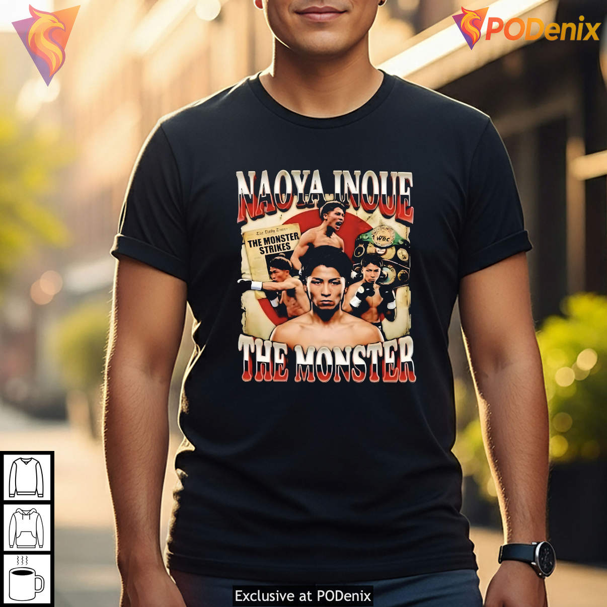The Monster Naoya Inoue Retro Graphic Boxing Sports Fan Apparel Novelty Shirt