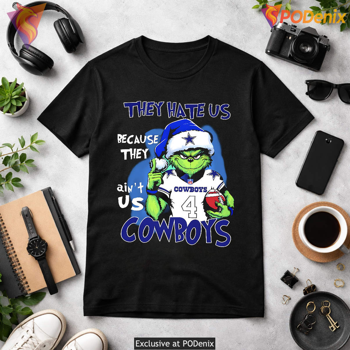 They Aint Us Cowboys Fan Graphic Shirt Casual Grinch They Hate Us Because