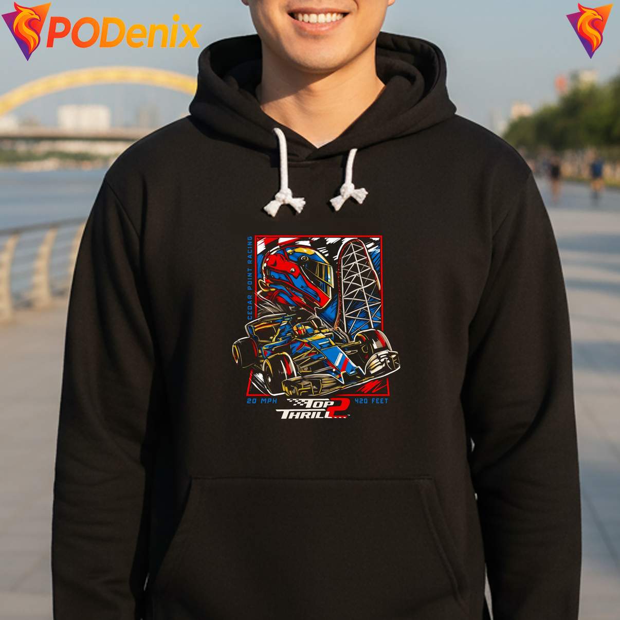 Top Thrill 2 Racing Cedar Point Shirt 20 MPH 420 Peet Roller Coaster Graphic