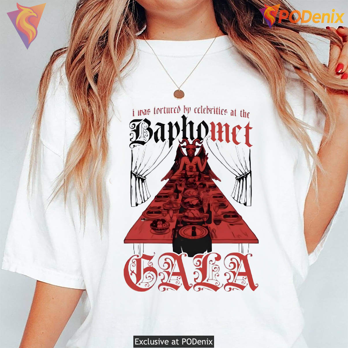 Tortured By Celebrities Gala Shirt At The Baphomet Funny Meme Graphic For Men