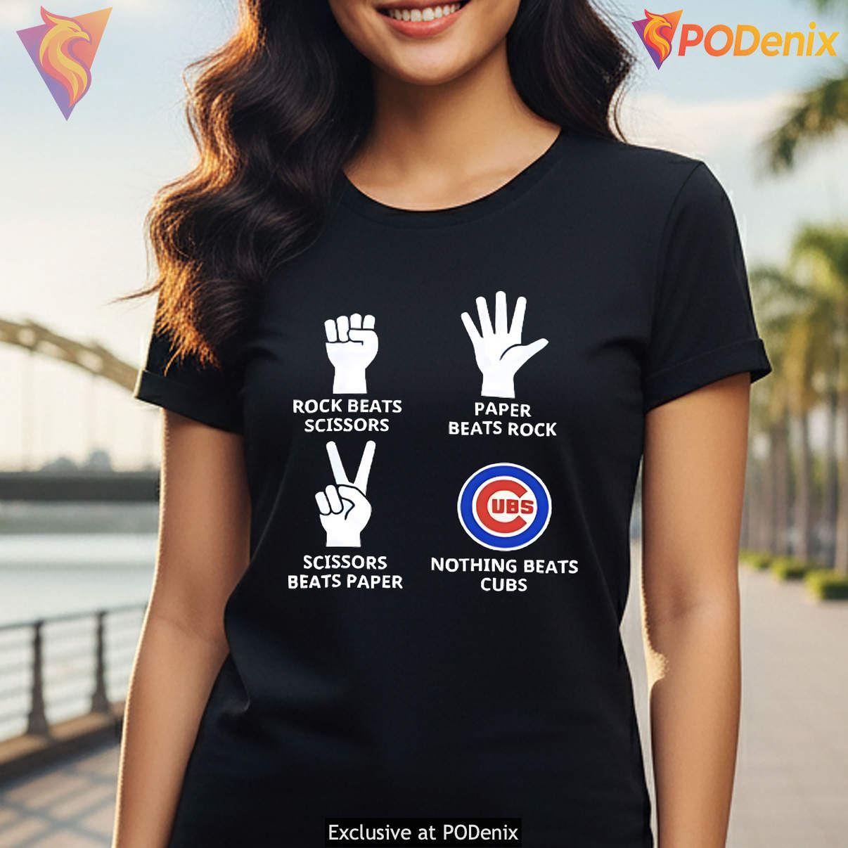Ubs Nothing Beats Cubs Humor Fan Shirt Rock Beats Scissors Baseball Graphic