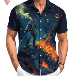 Underwater Volcano Tropical Hawaiian Shirt 2026 Funny Casual Beach Vacation Gear