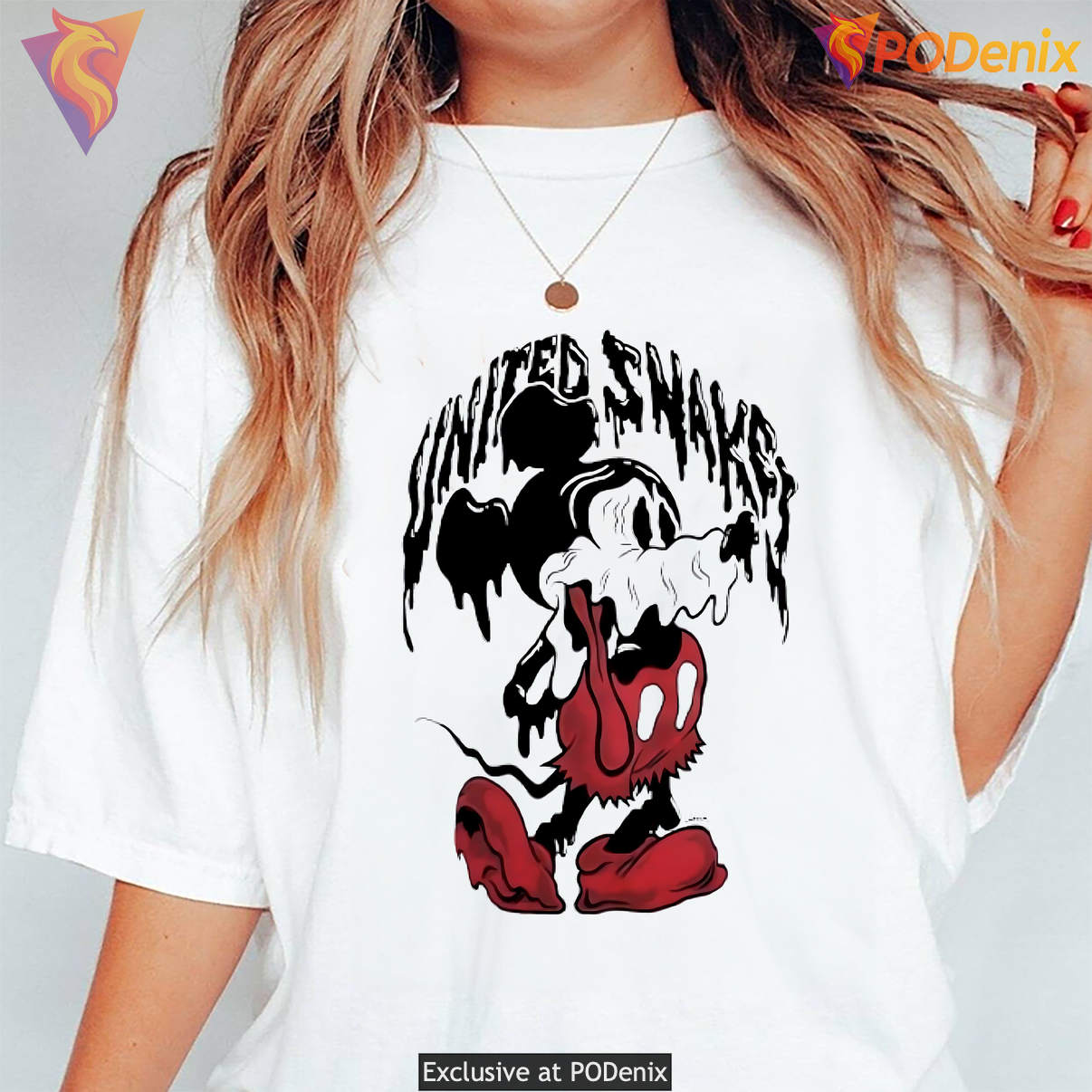 United Snakes Mickey Mouse Humor Shirt Funny Cartoon Parody Graphic For Mens
