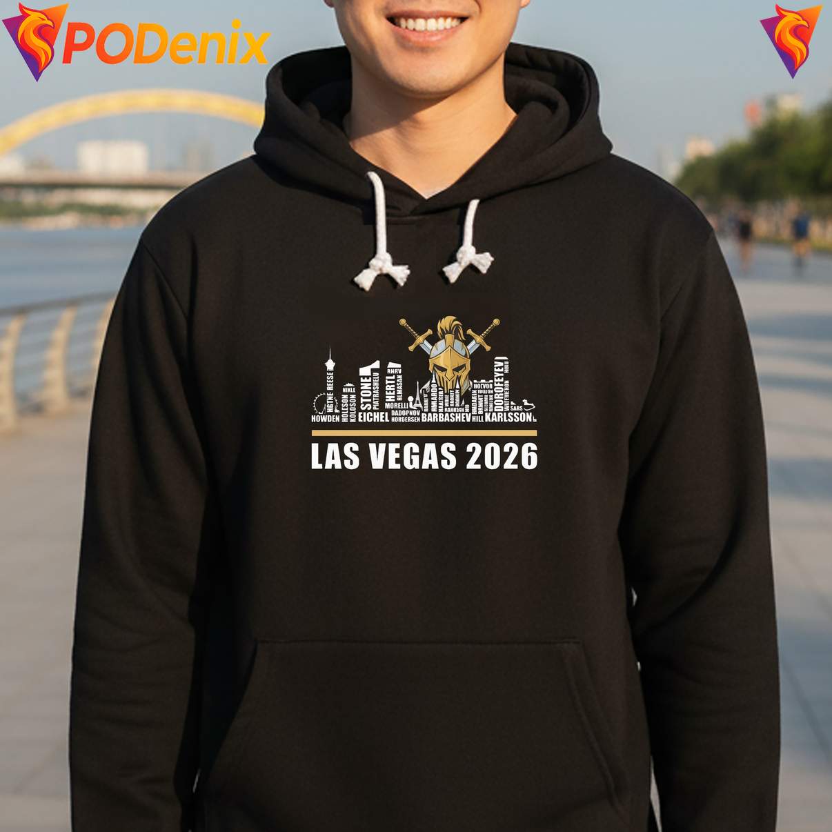 Vegas Golden Knights Skyline Shirt Helmet Logo Layer Names Hockey Fan Mens
