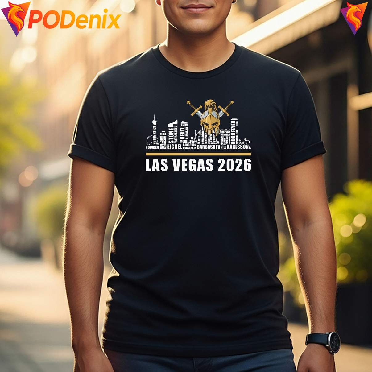 Vegas Golden Knights Skyline Tshirt Helmet Logo Layer Names Hockey Fan Mens Vegas Golden Knights Skyline Tshirt Helmet Logo Layer Names Hockey Fan Mens