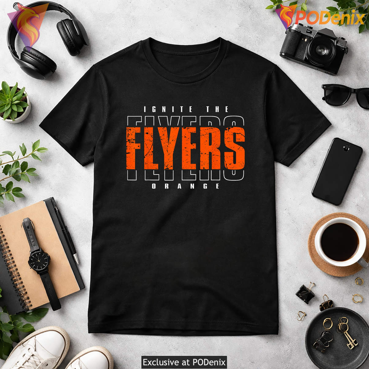 Vintage Flyers Retro Shirt Ignite The Orange Hockey Fan Graphic For Lovers