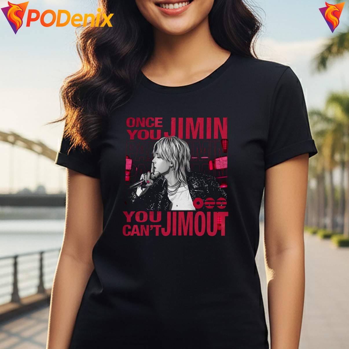 Vintage Park Jimin BTS Kpop Shirt Retro 90s Army Music Fan Graphic For Women