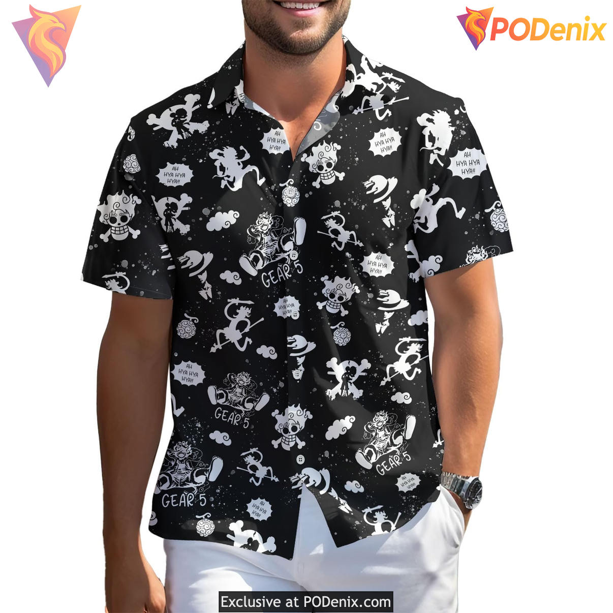 White Anime Egghead Hawaiian Shirt 2026 Game Character Tropical Beach Apparel