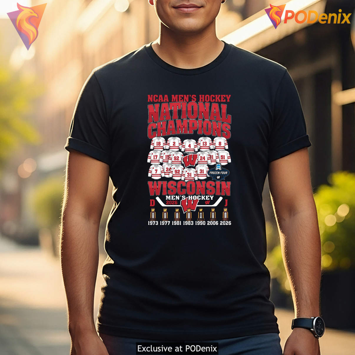Wisconsin Badgers 2026 Locker Shirt NCAA Mens Ice Hockey Champions Graphic